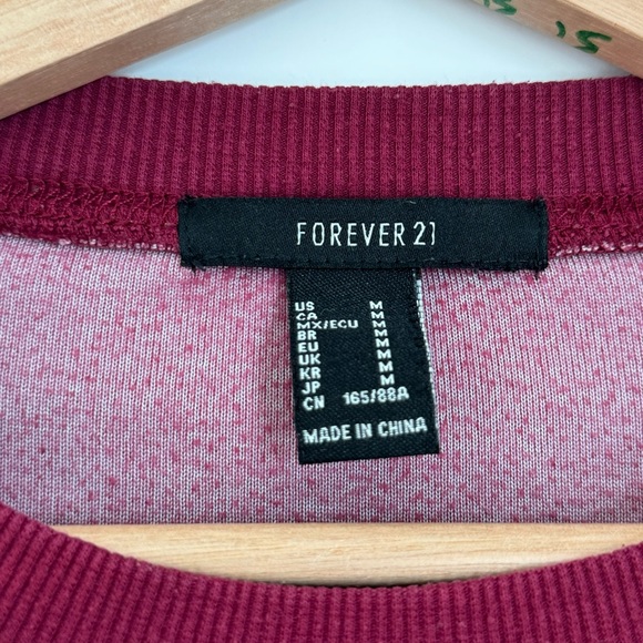 Forever 21 Maroon Velvet Harvard Crewneck Sweater - Picture 3 of 4